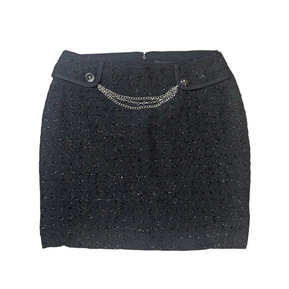 White House Black Market Metallic Tweed Skirt with Chain - Picture 1 of 5